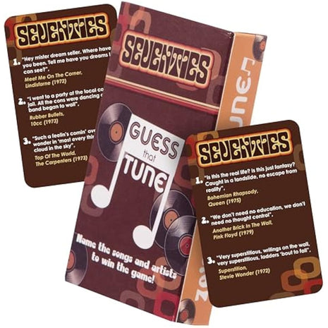 Boxer Gifts Seventies Guess That Tune Music Quiz Game - Party Games For Adults & Family - 1970s Songs Trivia - 70s Gifts For Men & Women, Brown