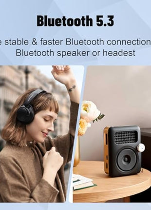 128GB MP3 Player with Bluetooth 5.3, Portable Digital Lossless Music Player with Built-in Speaker, 2.0 in Full Touch Screen, HiFi Sound, FM Radio, Voice Recorder, Earphones Included