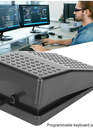 Annadue USB Foot Pedal, Single Pedal Photoelectric Switch Foot Control, One Key Customized Computer Keyboard Action Pedal Programmable Single Foot Switch Pedal for Keyboard Mouse PC Laptop
