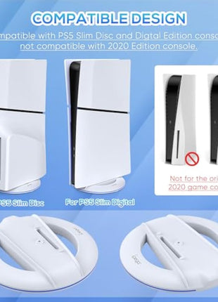 Auarte Vertical Stand for PS5 Slim Disc & Digital New Console, Base Stand Holder for PS5 Slim Accessories with Anti-slip Pad, Sturdy and Solid