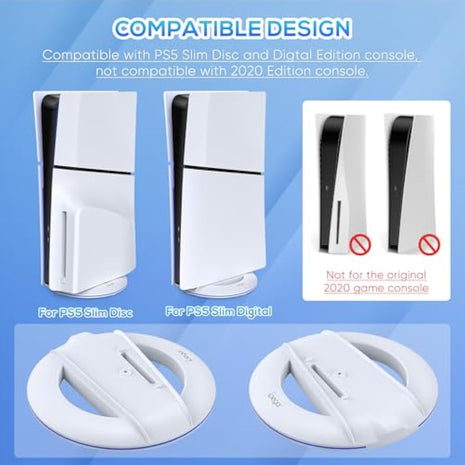 Auarte Vertical Stand for PS5 Slim Disc & Digital New Console, Base Stand Holder for PS5 Slim Accessories with Anti-slip Pad, Sturdy and Solid