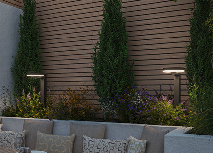 4lite Arundel Solar IP44 Die-Cast Aluminium LED Garden Bollard Light with Built in PIR Motion Sensor