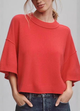 Hot Girl Style Solid Color Short T-shirt