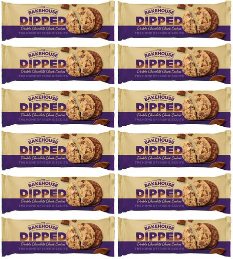 12 x The Bakehouse Dipped Double Chocolate Chunk Cookies 230G