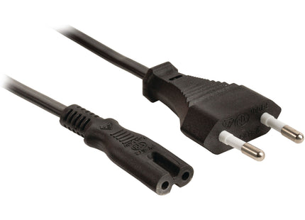 Maplin Power Lead IEC C7 Fig 8 2 Pin Plug to Euro 2 Pin Plug - 5m (Not Fused)