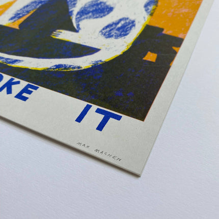 Find a dog and Stroke It riso print (A3)