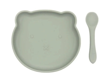 BLW Essentials Bear Plate and Spoon - Sage