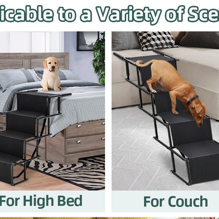 Foldable Dog Ramp Adjustable Non Slip Pet Steps For Car Bed 176lbs Fellie