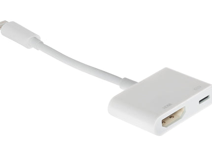 Maplin Lightning to HDMI / Lightning Charging Port Adapter - White