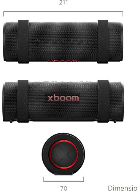 LG XBOOM GRAB PORTABLE BLUETOOTH SPEAKER 30W WATER RESISTANT IP67 AUX-IN BLACK