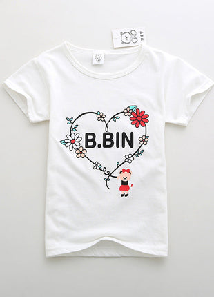 Children's Short Sleeve Boys And Girls T-shirt Cartoon Half Sleeve Top
