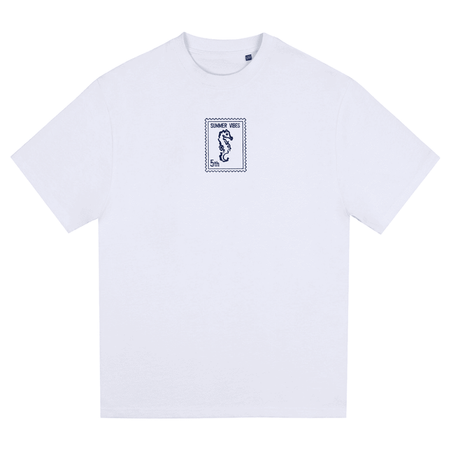 Seahorse - Summer Vibes 5th - Unisex Oversized T-Shirt - White