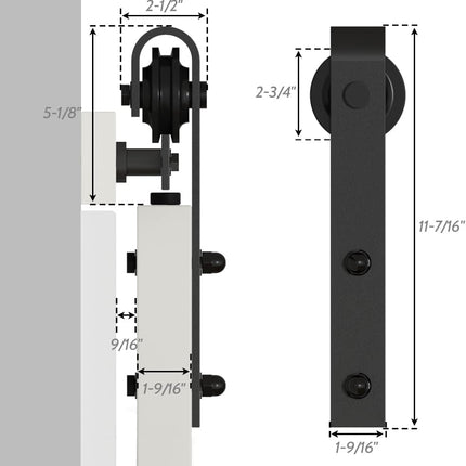 Sliding Barn Door Kit 8FT Heavy Duty Black Rail Complete Set SANKEYTEW