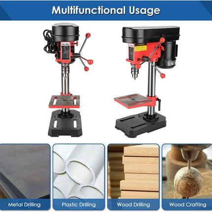 Mini Bench Drill Press 350W  5-Speed Pillar Drill with Cast Iron Base 220V