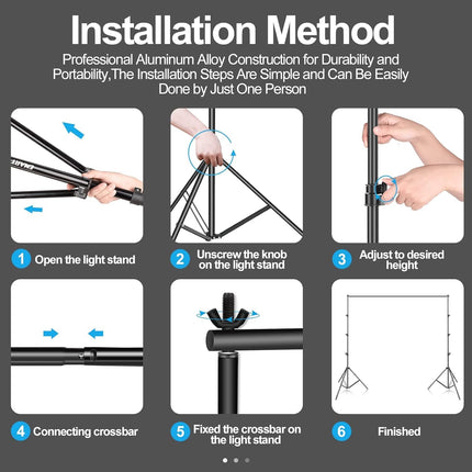 Photo Backdrop Stand 10x12ft Heavy Duty Adjustable Support Kit EMART