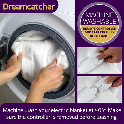 Double Electric Blanket 193x137cm Soft Polyester Fitted Underblanket Dreamcatcher