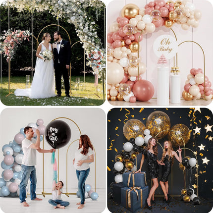 TopDirect 3 Arch Backdrop Stand Set, 4/5/6FT for Parties & Weddings White Cover