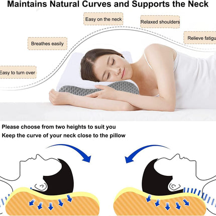 Ecosafeter 2024 Memory Foam Neck Pillow, Ergonomic Pain Relief