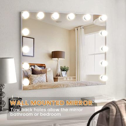 Hollywood Vanity Makeup Mirror LED Lights Dimmable USB Mode 58 x 46cm FENCHILIN