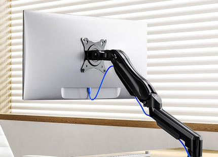 Single Monitor Arm 13 to 32 Inch Adjustable White Desk Mount VESA HUANUO