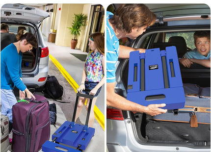 Folding Hand Truck 500LB, 6-Wheel Luggage Cart for Office & Travel SOLEJAZZ
