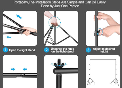 Large Photo Backdrop Stand 10x12ft Adjustable Support Kit for Studio EMART
