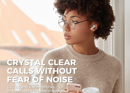 Tribit FlyBuds C1 Wireless Earbuds, Bluetooth 5.2, 50H Playtime, Noise Cut