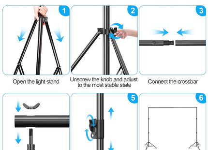 Backdrop Stand Kit 3x3.6m Large Adjustable Photography Frame for Studio EMART