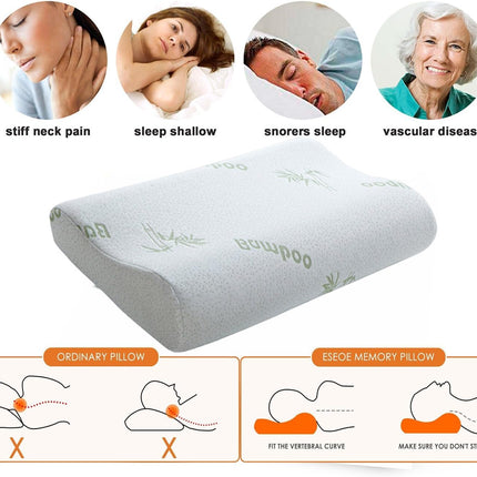 Ecosafeter 2024 Memory Foam Cervical Pillow - Orthopedic, Supportive & Washable