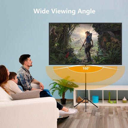 Projector Screen with Stand 80 Inch 16:9 Portable Outdoor Tripod excelimage