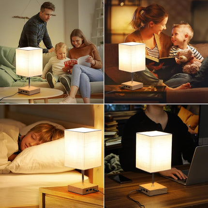 Lightsjoy Touch Table Lamp with USB-C – Dimmable Bedside Light White