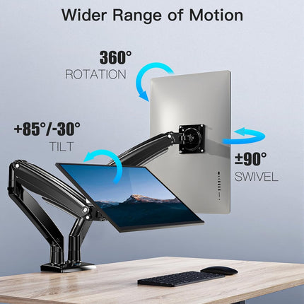 Dual Monitor Arm Adjustable Mount for 22 to 40 Inch Screens Holds 12kg HUANUO