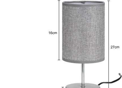 Lightess 2x Touch Bedside Lamps Grey, USB, Dimmable, E14 Bulbs Included