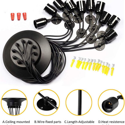 Lightsjoy Spider Pendant Light – 10 Socket Ceiling Lamp for Bedroom or Bar