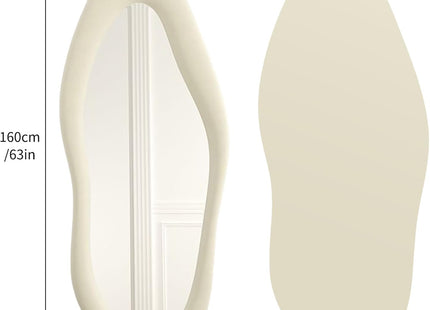 Asymmetrical Wavy Full Length Mirror 168x68cm Arch Floor Standing CEIEVER