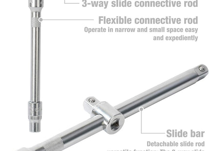 WORKPRO 172-Piece Cr-V Socket Set – 1/2", 3/8", 1/4" Drive, Ratchets & More
