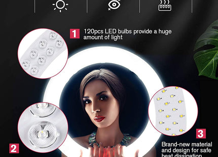EOTO 19'' LED Ring Light with Tripod LCD Touch Dimmable for Makeup, Vlogs CRI>97