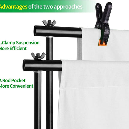 Backdrop Stand Kit with Clamps 10x8.5 ft  and Carry Bag Emart Frame Only