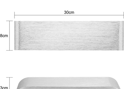 LED Wall Light 31cm Up Down Silver Lamp Cold White Indoor Lighting Lightess