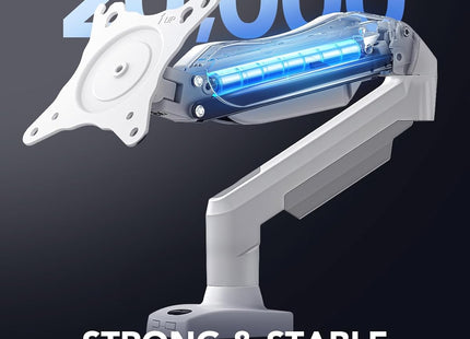 Single Monitor Arm 13 to 32 Inch Adjustable White Desk Mount VESA HUANUO