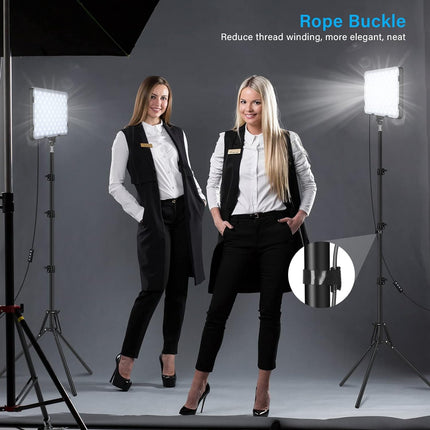 Video Lights 2-Pack LED with 63" Tripods Dimmable USB Studio Kit Obeamiu