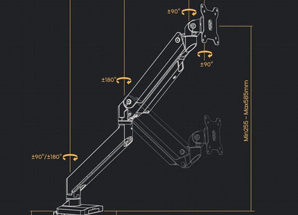 Ultrawide Monitor Arm 17 to 49 Inch Heavy Duty Gas Assisted Mount PUTORSEN