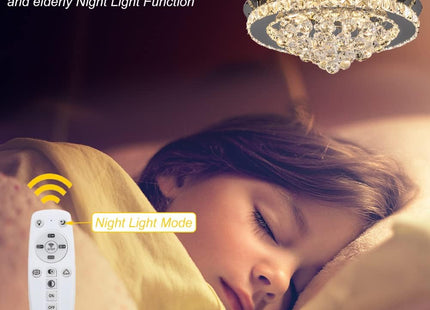 36W Dimmable Crystal LED Ceiling Light 40cm with Remote, 3000K-6000K