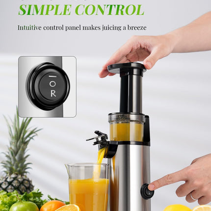 Cold Press Juicer Slow Masticating High Yield Easy Clean 600ml KIDISLE