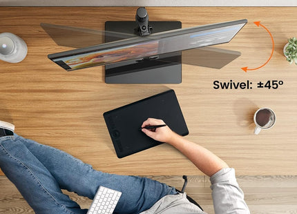 Single Monitor Stand 13 to 32 Inch Freestanding Arm Glass Base VESA ErGear