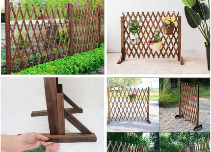 Expanding Fence Panels Adjustable Wooden Trellis Garden Screen 2 Pack Nisorpa