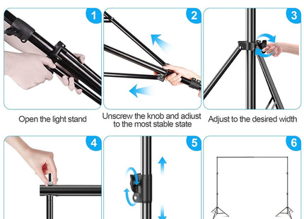 Backdrop Stand 3x3m Heavy Duty Adjustable Photography Frame Kit EMART