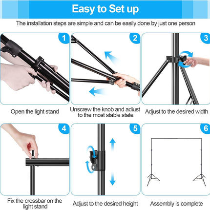Backdrop Stand 3x3m Heavy Duty Adjustable Photography Frame Kit EMART