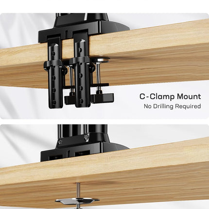 HUANUO Dual Monitor Arm 13–32", Adjustable Desk Mount, VESA 75/100