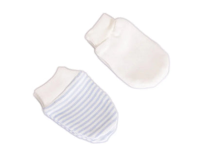 HelloBaby Newborn Striped-Straight Mittens - Blue